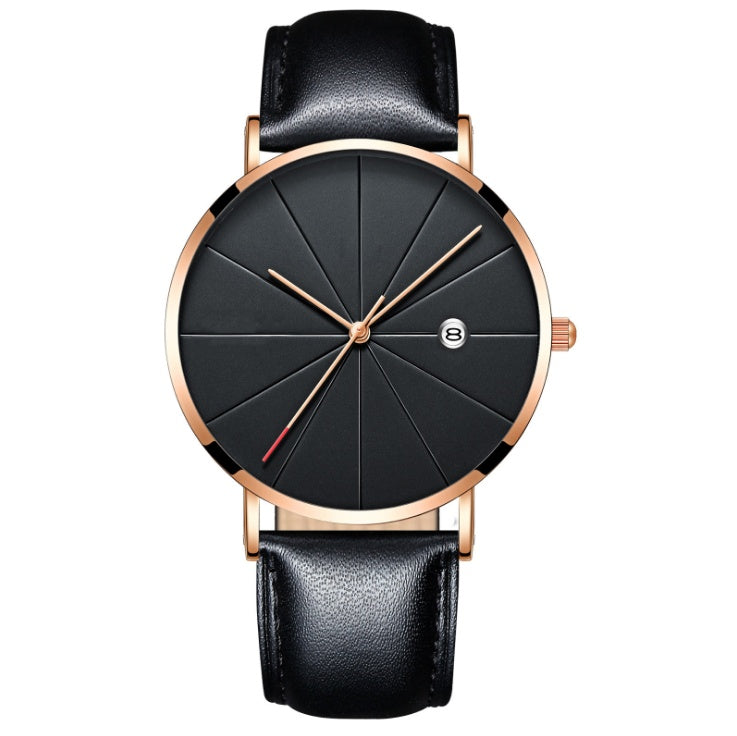 Simple waterproof calendar male watch