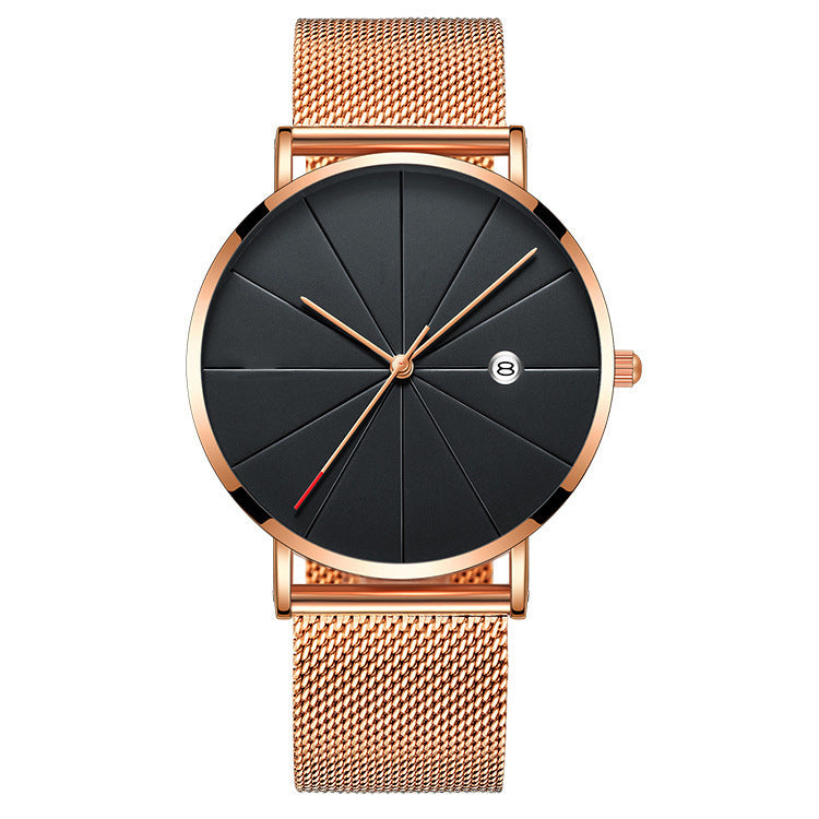 Simple waterproof calendar male watch