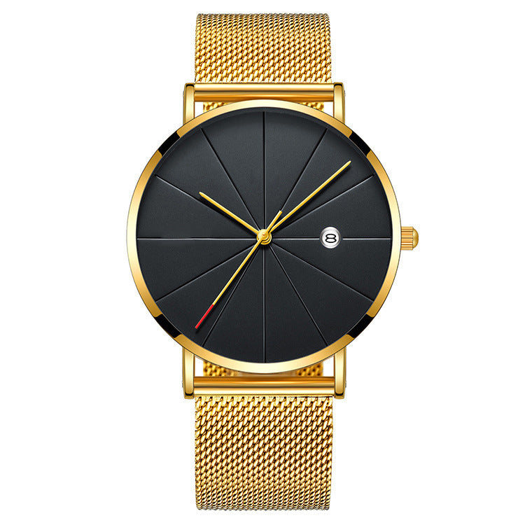 Simple waterproof calendar male watch