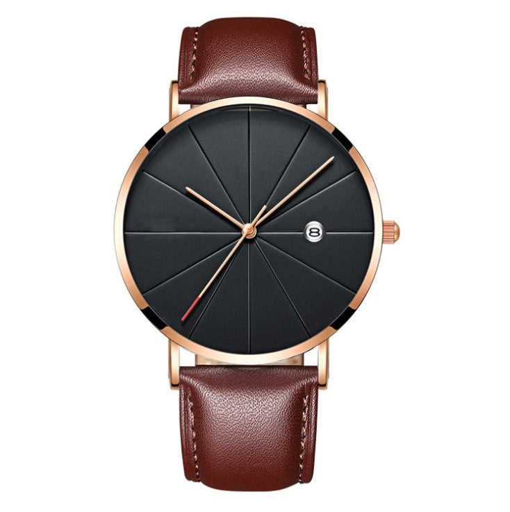 Simple waterproof calendar male watch